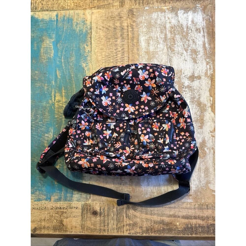 Kipling Seoul Backpack Flowers School College Nap Sack Book Bag